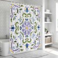 thumbnail image 6 of Purple Green Floral Bathroom Shower Curtains with 12 Hooks Polyester Waterproof Shower Curtain for Stalls and Bathtubs Ethnic Boho Cottagecore Botanical Decorative Bathroom Curtain 54x78 Inches, 6 of 9