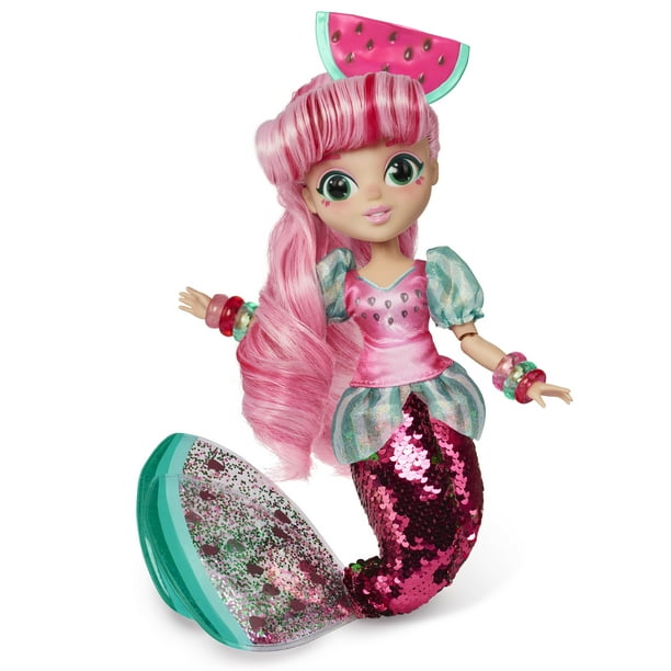 Fidgie Friends Watermellow, Mermaid Fashion Doll with Fidget Toy