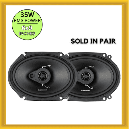 Blaupunkt E-Series 6 x 9 Inch 3 Way Speakers 35 Watts RMS 70 Watts Max Power