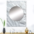thumbnail image 1 of Designart "Minimalist Fossils in Earthy White Tones" Abstract Collages Mirror Wall Decor - Modern White Abstract Hallway Wall Mirror Art - 40" x 30" Inch, 1 of 5