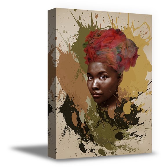 African Woman Canvas Woman Digital Art Colorful Painting for Home Gifts for Her Stylish Room Decor Vintage Wall Art for Office African Girl Beautiful Africans African Woman Canvas Printed Portrait