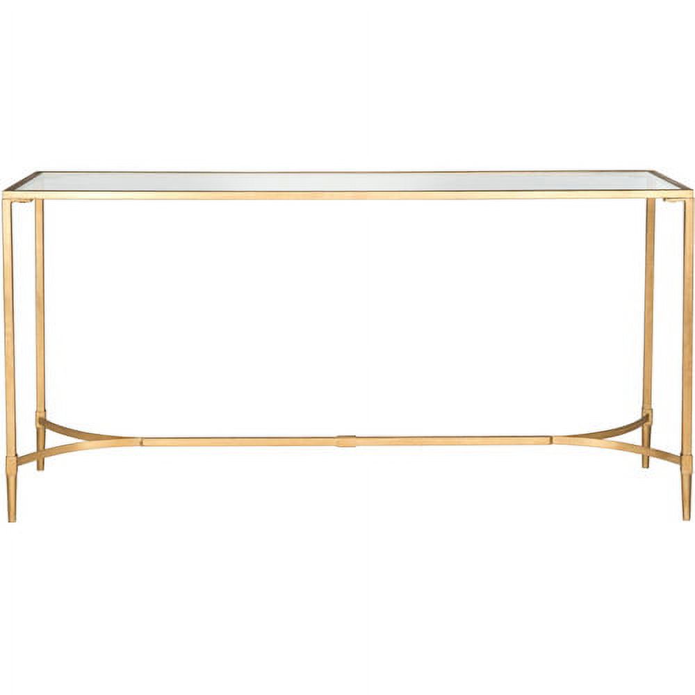 Safavieh Antwan Solid Classic Console, Gold/Tempered Glass Top