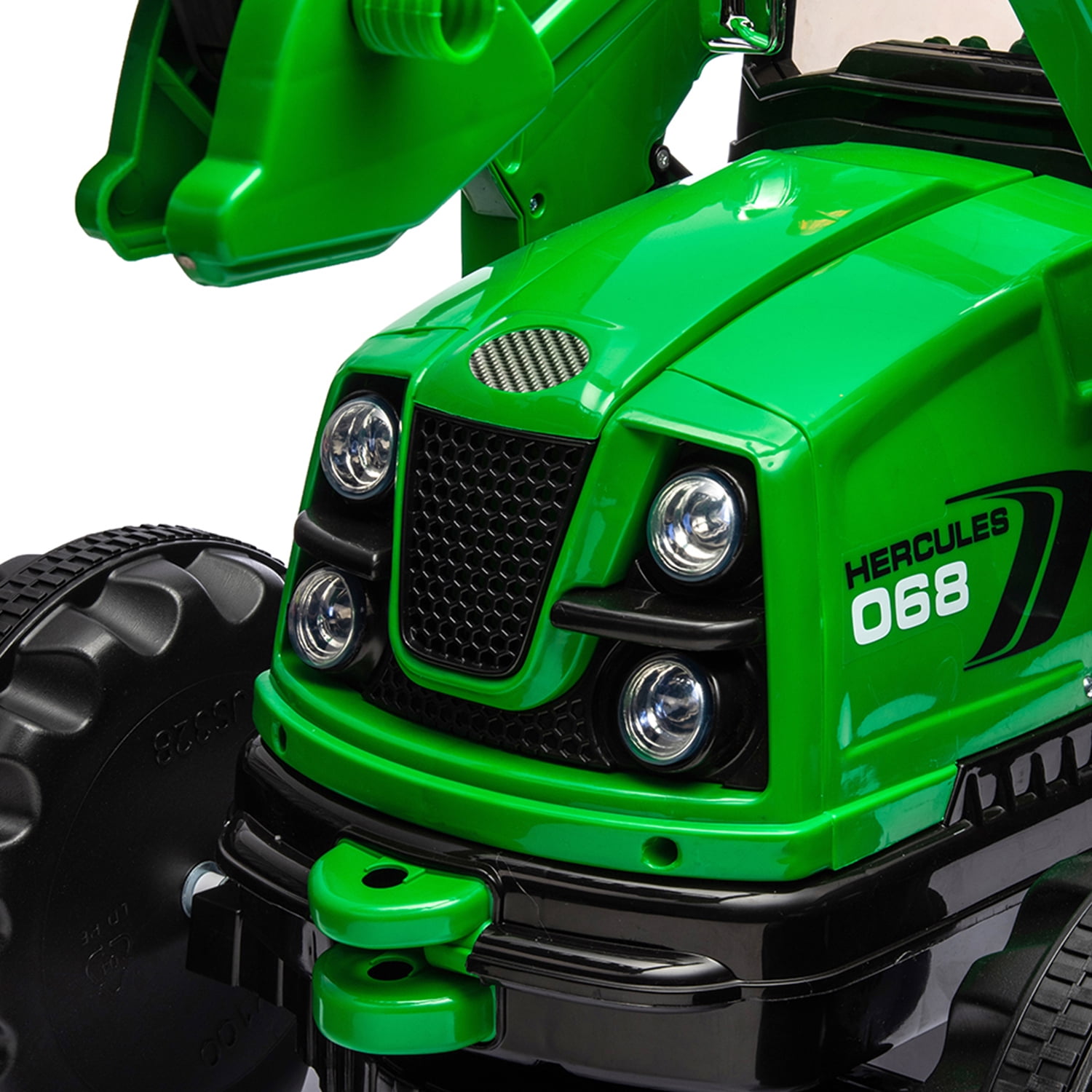 CIPACHO 12V Kids Ride on Excavator, Battery Powered Electric Vehicles, Construction Tractor with Horn, Controllable Digging Bucket, Green