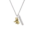 thumbnail image 2 of Delight Jewelry Goldtone 3-D Elephant Silvertone Fearless Bar Charm Necklace, 23", 2 of 4