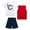 White Red Baseball, variant on Boys Athletic Outfit Shorts Set Short Sleeve Shirts Dry Fit Sleeveless Jersey & Shorts 3 Piece
