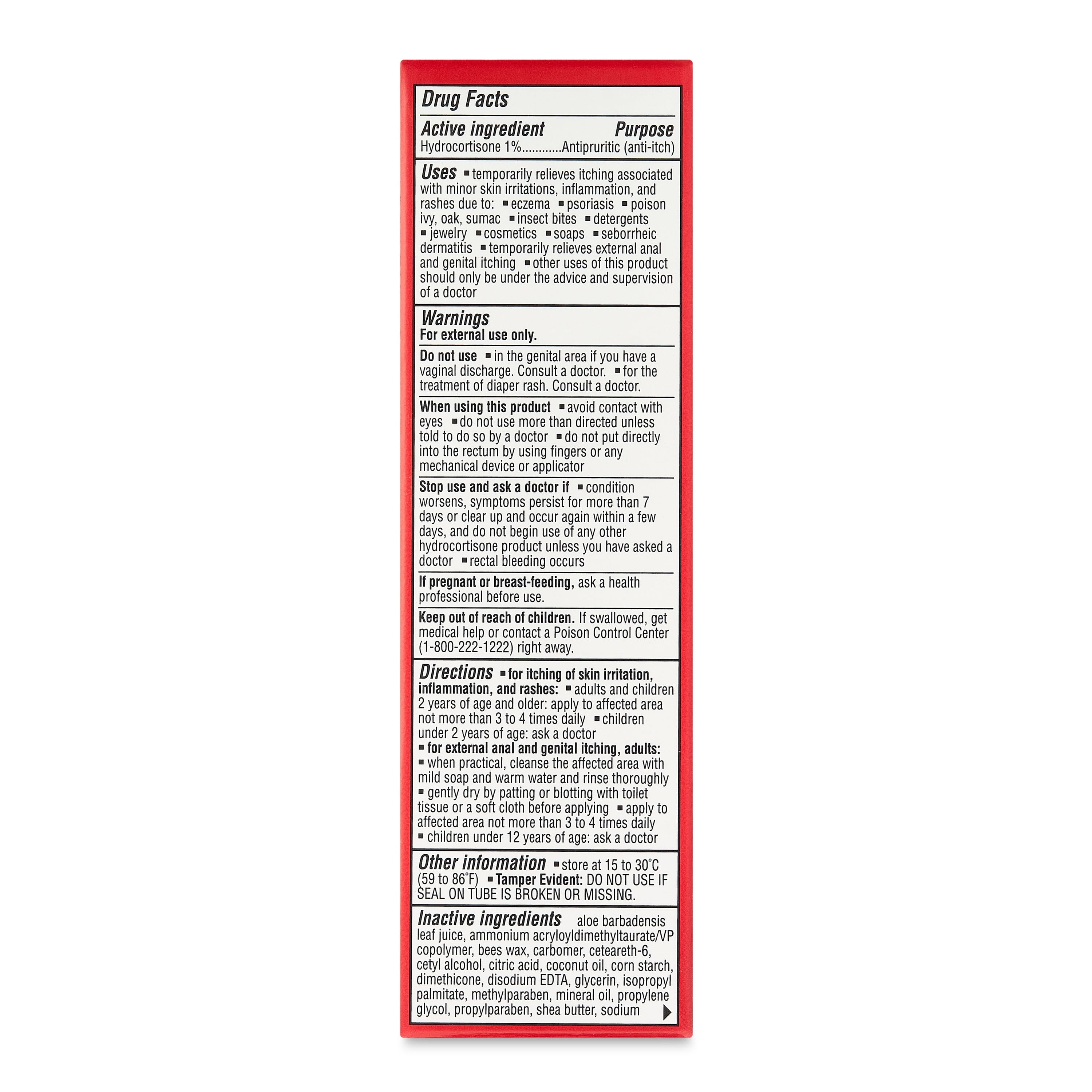 Equate Maximum Strength Anti Itch Hydrocortisone Cream 1% Intensive Healing Formula, 1 oz, Compare to Cortisone.10® Intensive Healing Formula Active Ingredient