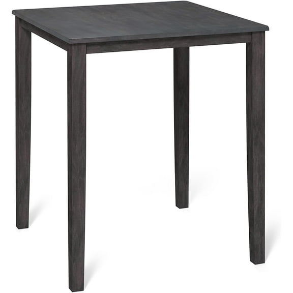 Hyxoo Square Dining Table with Solid Wood Frame, 220lbs Capacity, 30"x30"x36" Kitchen Table for 4-Person, Counter Height Bar Tables for Small Space, Dining Room, Living Room, Pub, Apartment, Grey