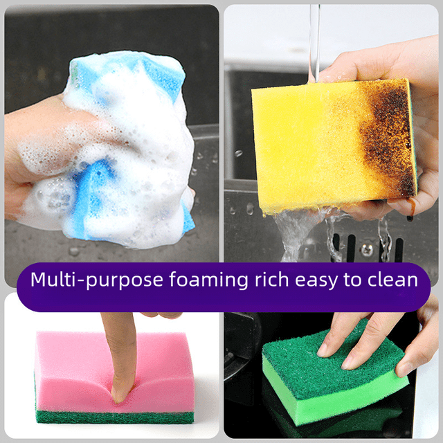Esponja de arena de alta densidad de color, estropajo, paño de cocina engrosado, esponja de limpieza para el hogar, paño de limpieza