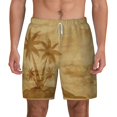 thumbnail image 3 of Uemuo Retro Palm Tree Pattern Mens Swim Trunks Quick Dry Board Shorts with Mesh Lining, Stretch Beach Shorts Quick Dry No-Chafing Board Shorts-X-Large, 3 of 9