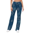 thumbnail image 2 of Abstract Blue Floral Line Art Summer Outfits Flowy Palazzo Pants for Women 2025 High Waisted Wide Leg Beach Casual Vacation Pants Trousers, 2 of 8