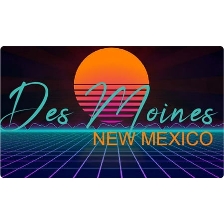 

Des Moines New Mexico 4 X 2.25-Inch Fridge Magnet Retro Neon Design