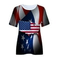 thumbnail image 4 of OAVQHLG3B 4th of July Outfits for Women American Flag T Shirt Summer Casual Round-neck Shirt T Short Sleeve Letters Print Tees Tops Blouse, 4 of 6