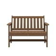 thumbnail image 6 of SERWALL Outdoor Bench for 2-Person, Weather-Resistant HDPE with Aluminum Reinforcement, Supports 660 lbs, Comfortable Seating for Patio, Garden, and Porch, Brown, 6 of 9