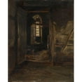 thumbnail image 2 of Eilif Peterssen 15x18 Gold Ornate Wood Frame and Double Matted Museum Art Print Titled - Interior from a Cowshed (1872), 2 of 4