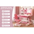 thumbnail image 3 of Kid's Study Desk And Chair Set, Height Adjustable Children's Desk And Chair Set with Bookshelf And Storage Drawer, 50-Degree Tiltable Desktop Study Table with Chair for Bedroom Study Room., 3 of 9