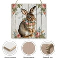 thumbnail image 3 of Zomyto 12x12 In Square Hanging Wood Sign Rabbit Wooden Wall Art, 3 of 8