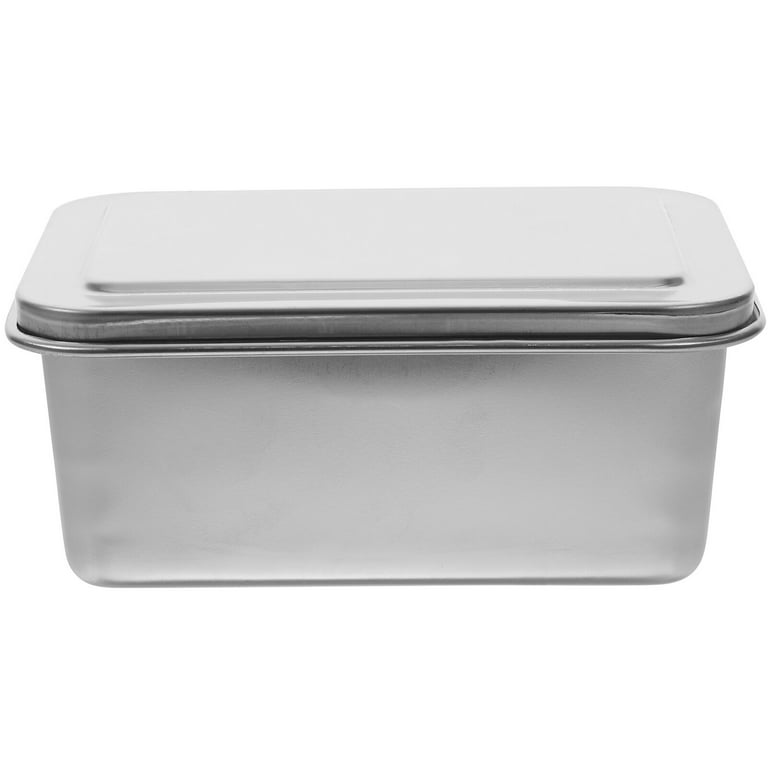 1 Set Tiramisu Cake Pan Stainless Steel Baking Pan with Lid Cake Baking Mold Stainless Steel Box, Size: 14x11.5x6cm