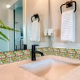 thumbnail image 2 of Mi Alma Floral Green Yellow Tile Stickers - Removable Vinyl 4x4, 24 pcs, 2 of 18