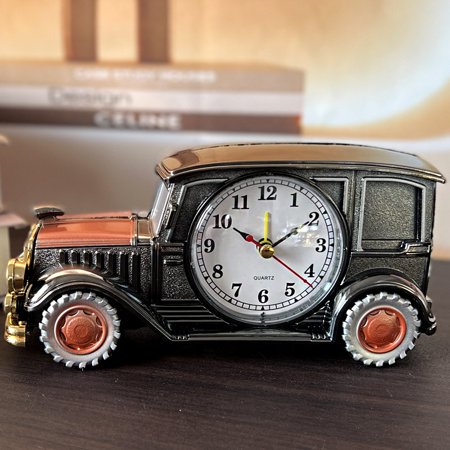 Silent No Ticking Analog Alarm Clock,Readable for Seniors Vision Impaired,Easy to Set,Big Snooze Bar,Crescendo Alarm,Gentle Wake,Led Light,AA Battery Operated,Black