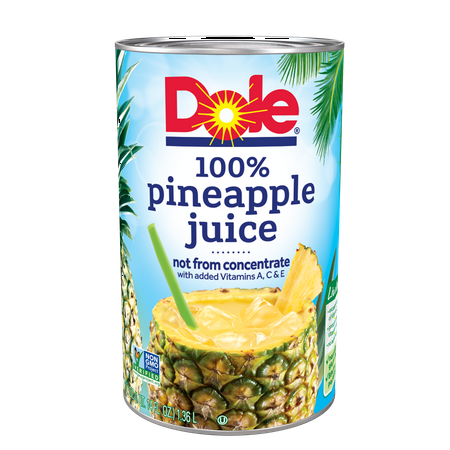 (2 pack) Dole 100% Pineapple Juice 46 fl. Oz Can