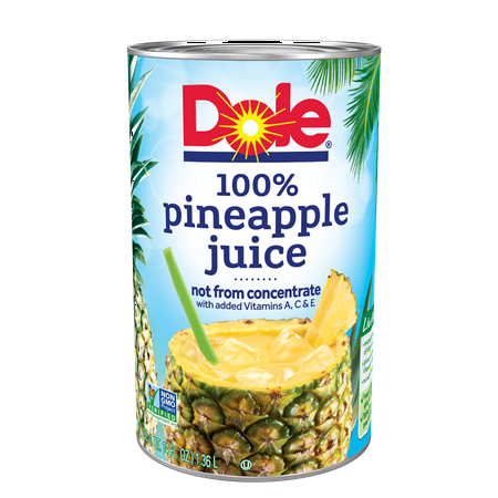- (2 pack) Dole 100% Pineapple Juice 46 fl. Oz Can