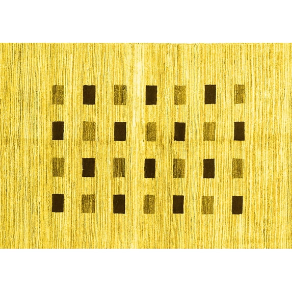 Ahgly Company Indoor Rectangle Solid Yellow Modern Area Rugs, 3' x 5'