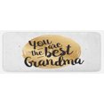 thumbnail image 1 of Grandma Kitchen Mat, Doodle Style Circular Motif Dots Background and Hand Lettering Words, Plush Decorative Kitchen Mat with Non Slip Backing, 47" X 19", Charcoal Grey White, by Ambesonne, 1 of 1