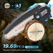 Saker Cordless Mini Chainsaw with 22V 1500mAh Battery, 6 inch Portable Handheld Electric Chainsaws with Safety Lock for Wood Cutting, Tree Trimming