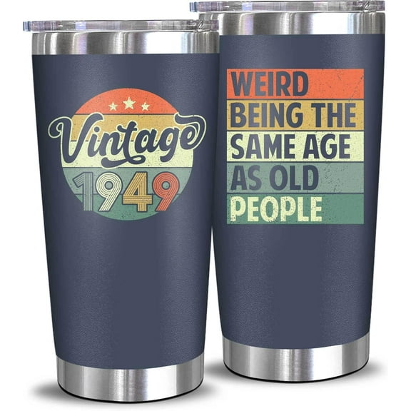 75th Birthday Gifts For Men Women - 1949 75th Birthday Decorations For Men Women - Gifts For Men Women Turning 75-75 Year Old Gifts For Men, Women, Mom, Dad, Wife, Husband - 20 Oz Tumbler