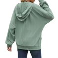 thumbnail image 6 of Wevis Women's Full Zip Hooded Jacket Long Sleeve Loose Casual Outerwear With Pockets, 6 of 6