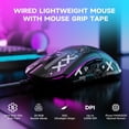 thumbnail image 2 of M5 RGB Lightweight Wired Gaming Mouse with 12000 DPI 6 Programmed Buttons,65G Honeycomb Shell,Ultralight Ultraweave Cable,Pixart 3325 Optical Sensor Gamer Mice(Black), 2 of 8