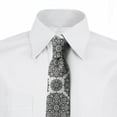 thumbnail image 2 of Mandala Necktie, Oriental Mandala Design, Dress Tie, 3.7", Black and White, by Ambesonne, 2 of 3