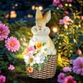 thumbnail image 5 of WEGFTDUOP Solar Bunny Basket Decorative Ornament, Eco-Friendly Solar-Powered Resin Rabbit with Basket, Garden Yard Decor for Indoor & Outdoor Use, Warm Glow Lighting for Easter & Seasonal Home Decor, 5 of 7