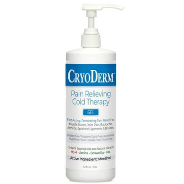CRYODERM Cold Therapy Roll-On, Pain Relieving Gel, Menthol, 3 oz, 2 ...