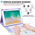 thumbnail image 3 of C INVERTER Keyboard case for iPad 9.7 Inch Air 2, iPad 5th/iPad 6th Generation (2017/2018) Case with Keyboard Detachable, 7 Color Wireless Backlit Keyboard,Smart Folio Cover with Pencil Holder(Purple), 3 of 9