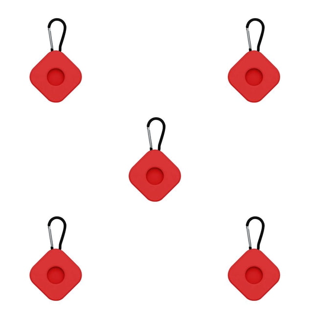 Sidaley Holder Case Protector de silicona antipérdida con reemplazo de llavero para AirTag, rojo Rojo 5piezas