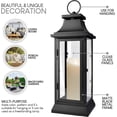 thumbnail image 6 of Serene Spaces Living Rustic Black Hurricane Lanterns with Clear Glass Panels, Indoor Centerpiece, Set of 4, 6 of 7