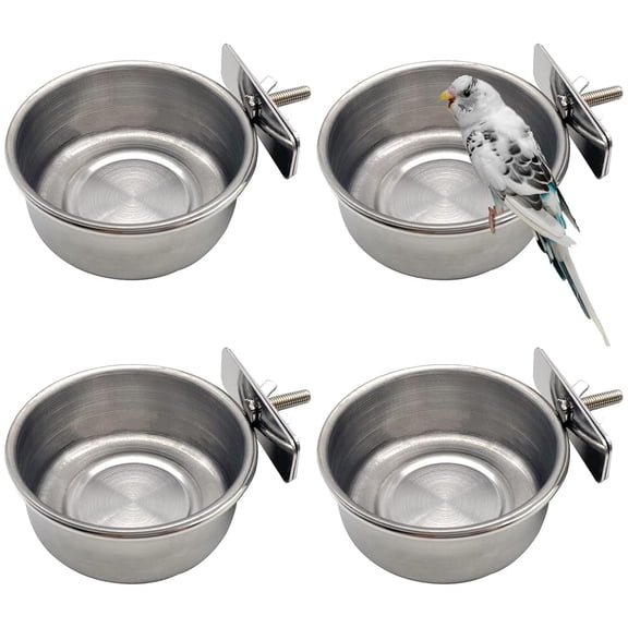 Bird Feeder Cup For Cage Bowl With Handle Coop Feeding Dish For Conures ... - Ordinary Feeding Dish For Parrot Cage Spring Tray
