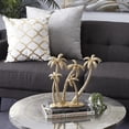 thumbnail image 3 of 15" x 16" Gold Polyresin Palm Tree Sculpture, by DecMode, 3 of 10