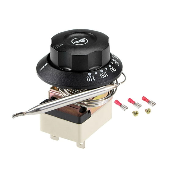 1NO 1NC 250V 16A 30-110C Capillary Thermostat for Oven Refrigerator Heater, 2m, with 2 Screws&3 Crimp Terminals