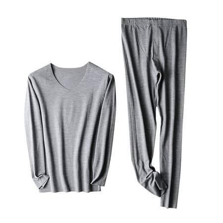 

PEASKJP Hot Lace Lingerie Set Mens Solid Color Two-piece Set Thermal Underwear Top And Pants Set Warm Soft Sleepwear Heating X-Large