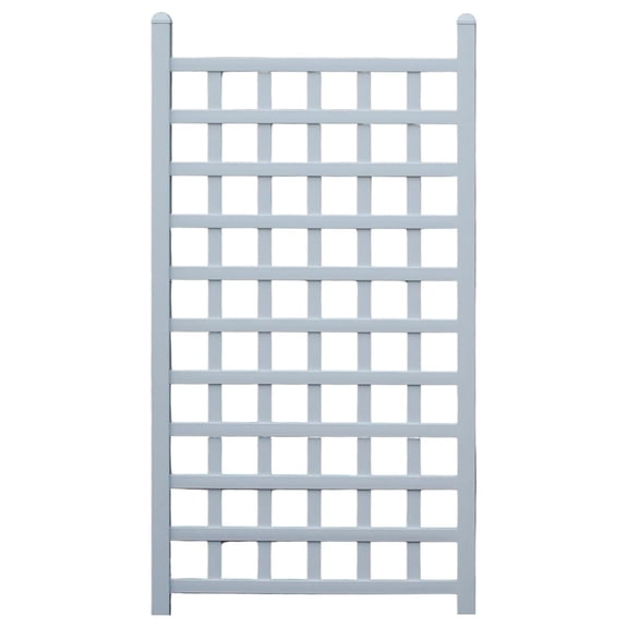 Dura-Trel 35" x 66" Country Garden Vinyl Trellis, Outdoor Plant Support Frame, White - Decorative Grid-Style Lattice for Climbing Vines, Plants & Flowers - Home Gardening and Planting Accessories