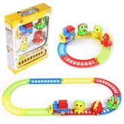 SUMACLIFE Ready to Play Easy to Assemble Musical Animal Friend Train and Track Battery Powered Model Train Set