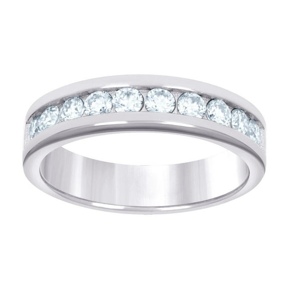 925 Sterling Silver Womens Moissanite 0.75ct Wedding Band Ring 4.3mm Wide Size 6 Wedding Band for Women and Men