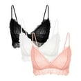 thumbnail image 1 of Varsbaby Women’s Lace Wireless Bra Thin Straps Bralette 3 Pack, 1 of 8