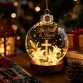 thumbnail image 7 of Light Up Transparent Christmas Ornament Ball,Religious Cross Lily Scripture Design Hanging Bauble With Built-in LED Lights,Christmas Tree Mantel Window Decor,A, 7 of 7