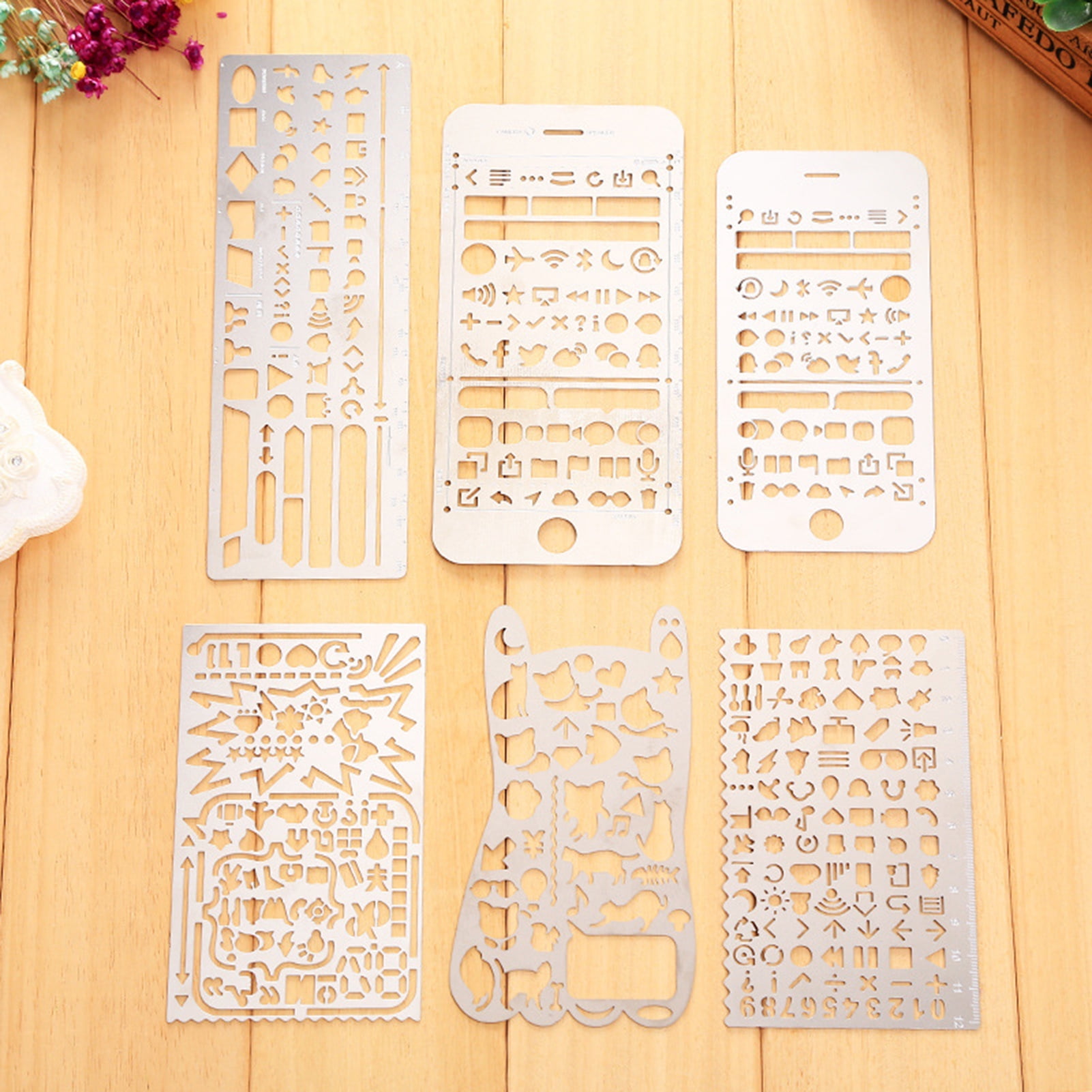 Hesroicy Drawing Template Portable Clear Scale Hollow-out Reusable ...