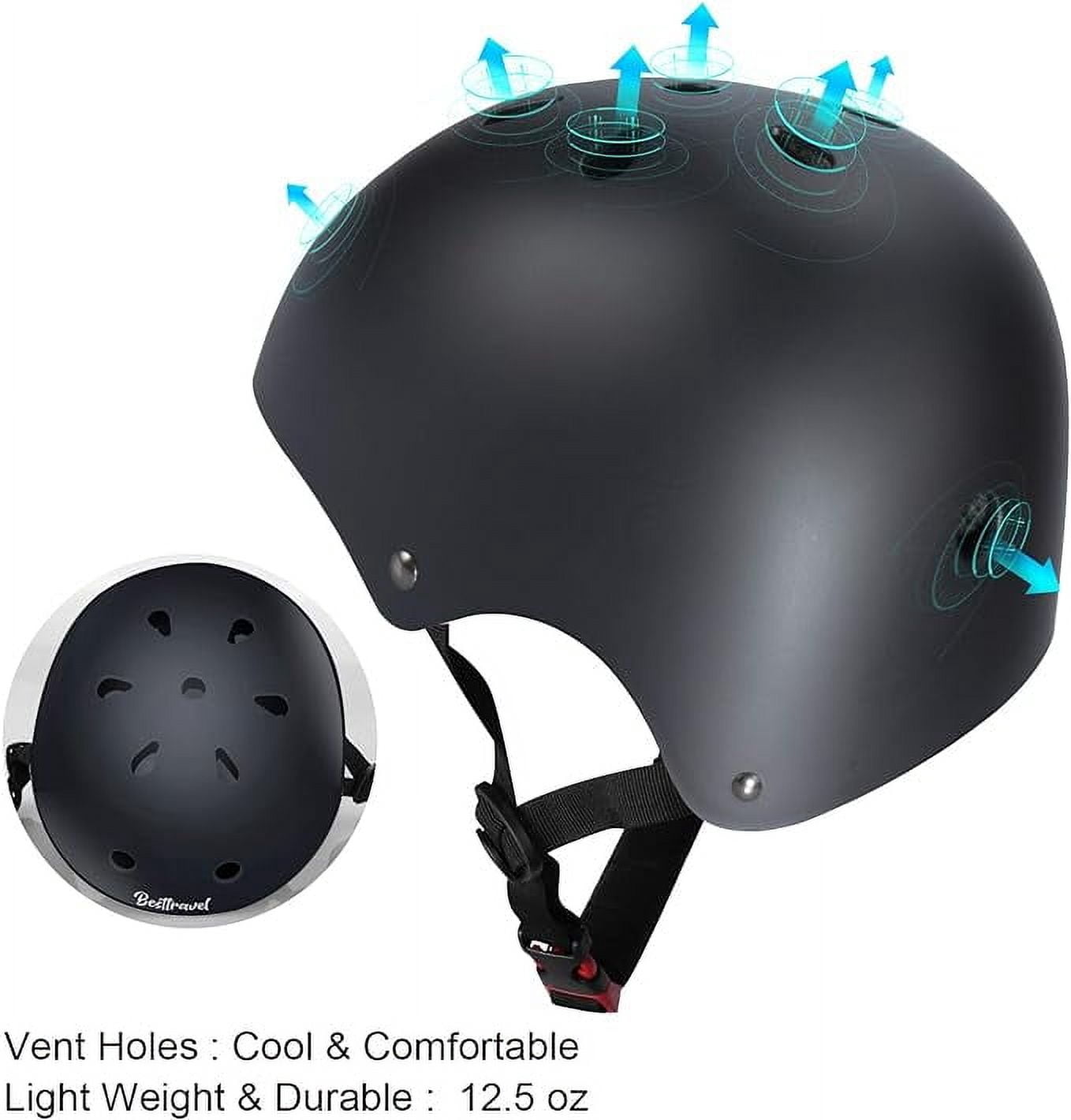 Kids Bike Helmet for Toddlers 3-8 Years, Adjustable Lightweight Multi-Sport Protection for Cycling & Skateboarding - Black