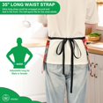 thumbnail image 3 of Yayeee Waist Apron with Pockets for Cooking Waterproof Half Server Aprons, Red Christmas Ornaments Pattern, 3 of 7