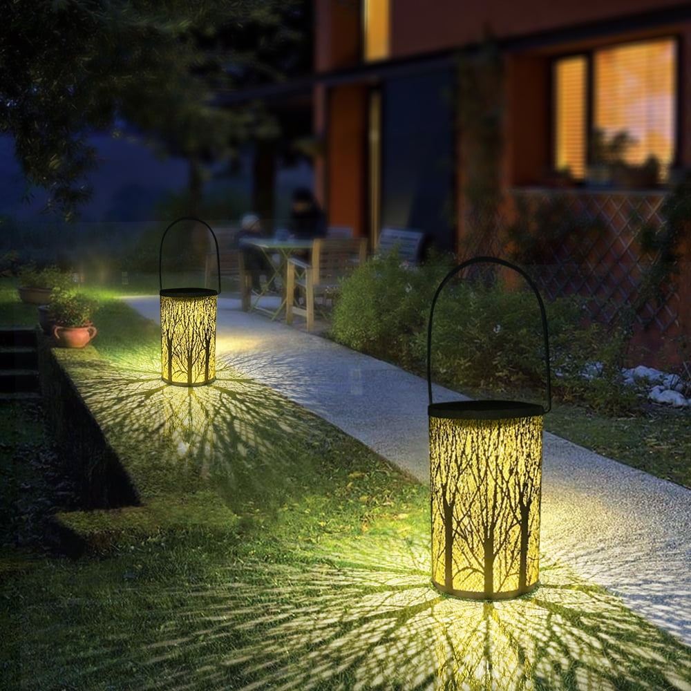 Solar Powered Lantern Light Warm White Retro Table Lamp IP44 Water